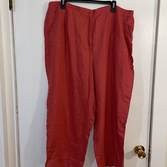 Women’s 2-Piece 100% Linen Set Laura Ashley Size 1X /20W Mauve - Picture 10 of 11